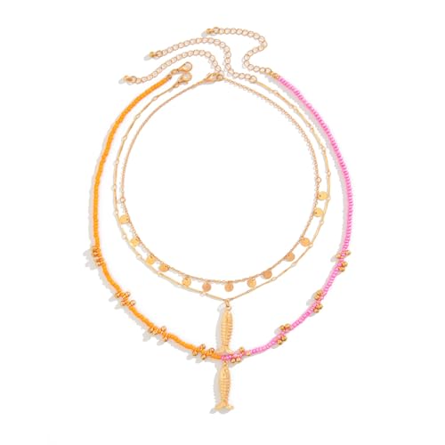 Collier pour les femmes bijoux de mode vintage chaîne ras de cou pendentif poisson