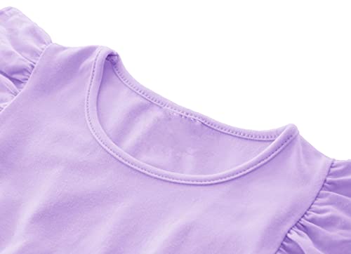 Twkioue Girls Dresses Tutu Tulle Butterfly Sleeves Casual Kid Cute Party Dress 817 Purple 90 #TOP2