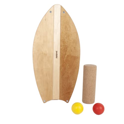 Pedalo Balance Board Triple, Naturale, 75 x 36 x