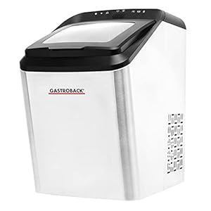 GASTROBACK #41143 Bartender Pro ijsblokjesmaker, 9 ijsblokjes per cyclus (7-15 min), 2,8 liter watertank, stille CFK-vrije high-performance compressor