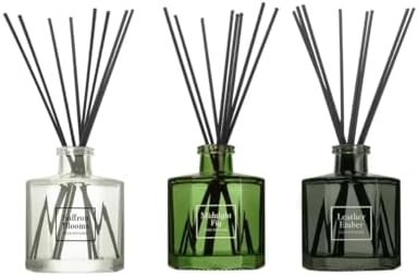 Bellevue Reed Diffuser Set, Three 6 fl oz Glass Filled Diffuser, ...