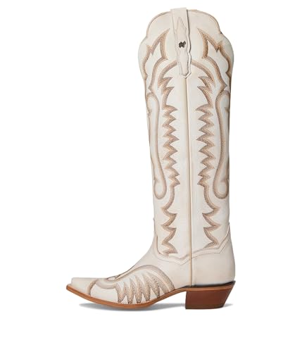 Image of Dan Post Boots Womens Josie Embroidered Snip Toe Zippered Casual Boots Mid Calf Low Heel 1-2 inch - White