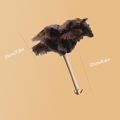 Image of Ostrich Feather Dusters, Naturally Soft, Easy to Dust, Multi-Purpose Use, Solid Wood Handle, 17.3'' Long, Gray