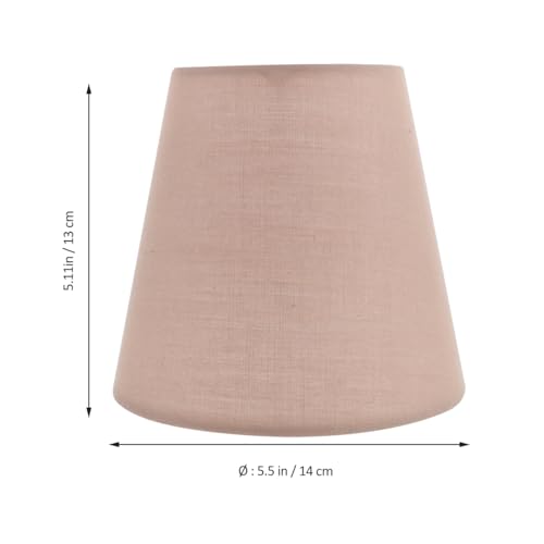 Image of Hemobllo Modern Fabric Lamp Shade for Table Lamps & Pendant Light, Natural Linen Lampshade Replacement with E14 Base, Small Khaki Cloth Light Cover for Bedroom Aesthetic,5.5 inch