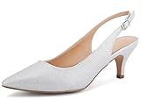 Se ajustan muy bien al pie Greatonu Zapatos de Tacón de Aguja con Tira Trasera en el Tobillo para Boda y Fiesta Plateado Talón Abierto Diseño Elegante Modo para Mujer Talla 41 EU