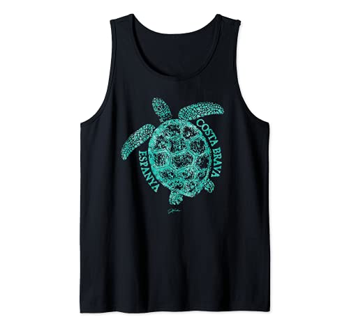 JCombs: Costa Brava, Catalonia, Spain, Sea Turtle Tank Top, Black