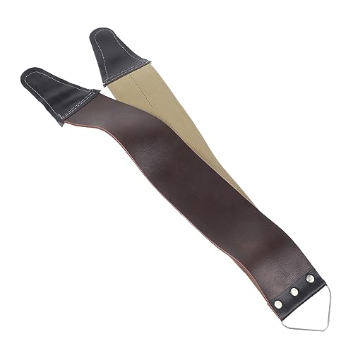 minkissy Double Thicken Canvas Leather Razor Strop Razor Sharpening Tool Men's Grooming Essential Random Color