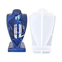 YZACK Silicone Molds DIY 3D Mannequin Jewelry Stand Mold Head Bust Display Storage Box Epoxy Resin Mould Necklace Earring Holder Rack Organizer