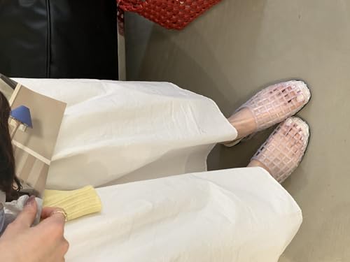 Jelly Mesh Ballet Flats for Women Clear Jelly Sandals Slip On Mule Slides Slippers - Trendy Breathable Causal Comfortable Walking Lightweight Running Beach Travel Cruise Vacation Standing All Day3