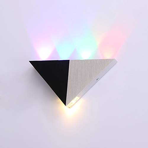 Lemonbest Modern Triangle 5W Led Wall Sconce Light Fixture Indoor Hallway Up Down Wall Lamp Spot Light Aluminum Decorative Lighting For Theater Studio Restaurant Hotel (Hardwired) #TOP3