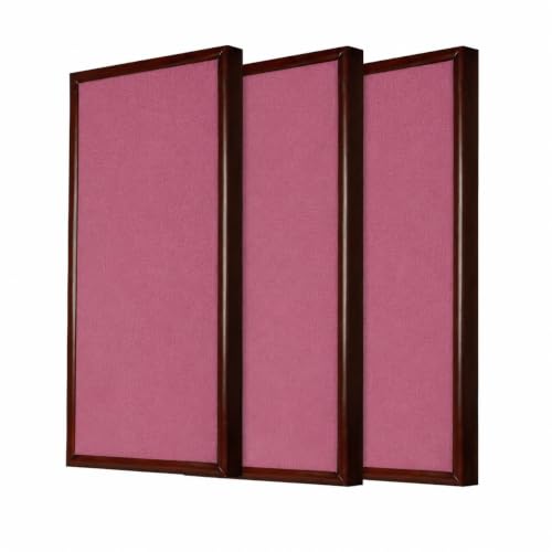 Image of Timber Acoustics Soundproofing Wooden Frame Acoustic Panels, Rockwool Safe 'n' Silent Pro. (WALNUT) [SET OF 3] (Wine, 2'X4'X3 inch)