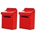 NUOBESTY Doll House Accessories 2pcs Dollhouse Mailbox Miniature Wooden Postbox Red Metal Mailbox U.s. Mail Post Box Miniature 1:12 Garden Accessory Doll House Accessory