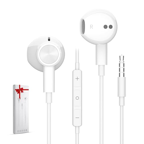 ACAGET Wired Headphone 3.5mm Jack, Magnetic Earphones with Microphone Noise Isolation Earbuds in Ear for iPhone 6 iPad for Samsung A25 A05s A15 A14 S9 S10 for ASUS Laptopfor PS5 MP3 for School Student