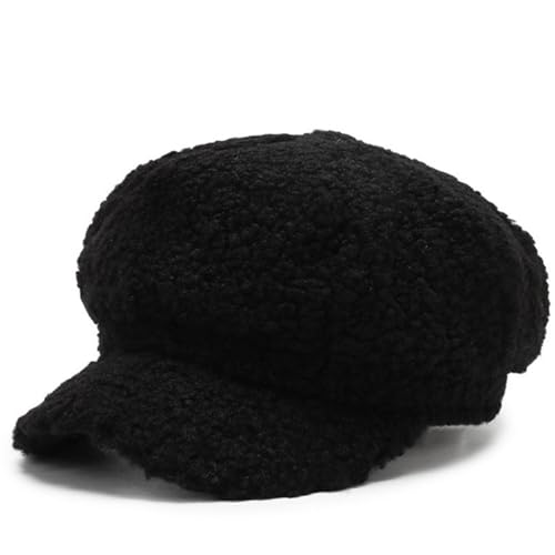 Béret en cachemire haut de gamme pour femme et homme chapeau d'artiste noir d'hiver