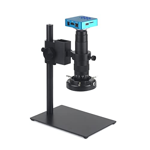 Microscope Digital Video Microscope Camera Industrial Monocular HD 180X Zoom C-Mount Lens(A Set)