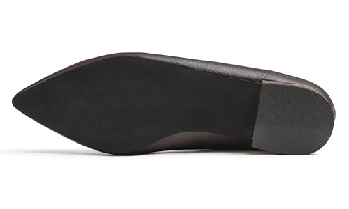 Image of FEVERSOLE Women's Loafer Flat Pointed Deco Low Heel Fashion Slip On Dress Driving Office Shoes