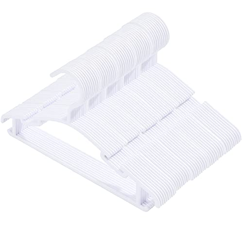Image of VIIBASE 50 Pack White Baby Nursery Closet Hangers, Anti-Slip Laundry Infant Pant Hanger for Newborn Clothes Gift, Ultra-Thin Plastic Hanger for Girl Boy Toddler