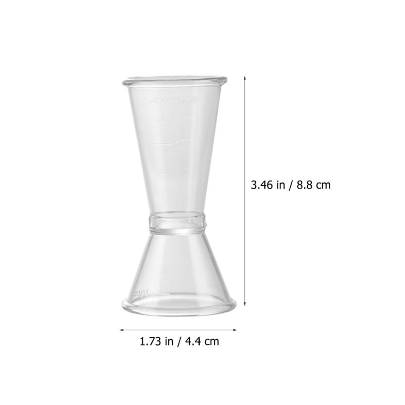ULTECHNOVO Lot de 6 tasses à mesurer en plastique à double doseur à cocktail à long manche