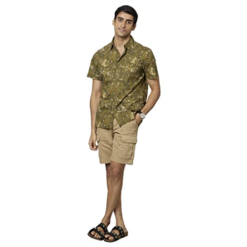 Image of Celio Printed Green Short Sleeves Shirts