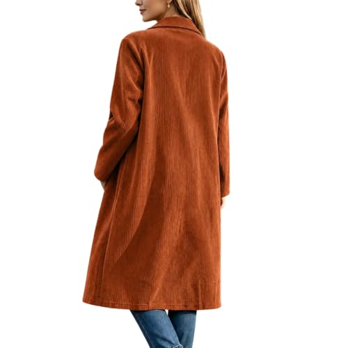 MaMiDay Women's Corduroy Shirt Button Down Long Jacket with Pockets - image 5
