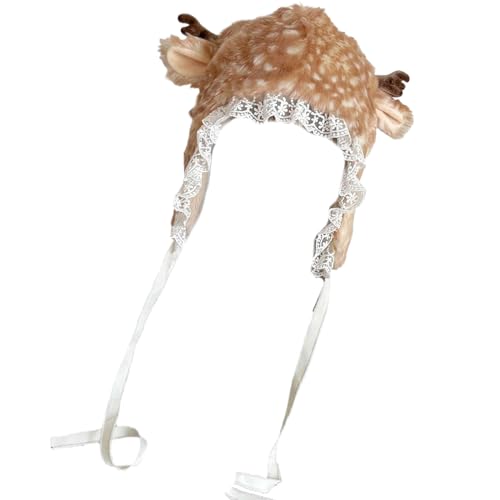 Gorros Divertidos para Niños,Accesorio de Disfraz con Estampado de Astas - Gorros Y De Peluche - para Uso Diario Invierno Cumpleaños Fiestas Detalles de Fiesta Cosplay Escenario Accesorio para Fotos