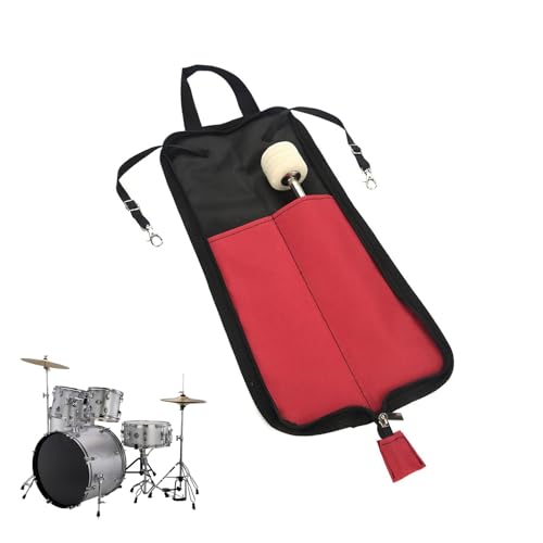 Estojo de baqueta com gancho, bolsa de pendurar para armazenamento de baquetas, bolsa portátil com alça, bolsa de baquetas, suporte para baquetas, bolsa para armazenamento de marretas, bolsa