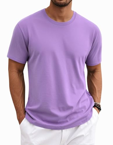 MAGNIVIT Men's Shirts Short Sleeve Cotton T-Shirt Crew Neck Light Tees Classic Basic Casual Tops Plain Soft Shirt