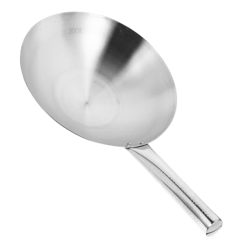Wok de acero inoxidable con mango resistente al calor miniatura 1
