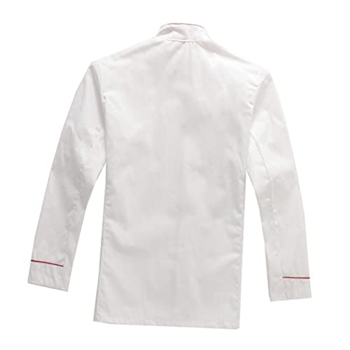 NOLITOY Long Sleeve Chef Jacket for Restaurant and Hotel Splash Work Clothes Red with Embossed Design Breathable and Oil Catering Uniform for Outdoor Barbecue