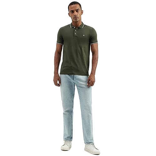 Image of United Colors of Benetton Men Cotton Blend Polo Regular Fit Shirt