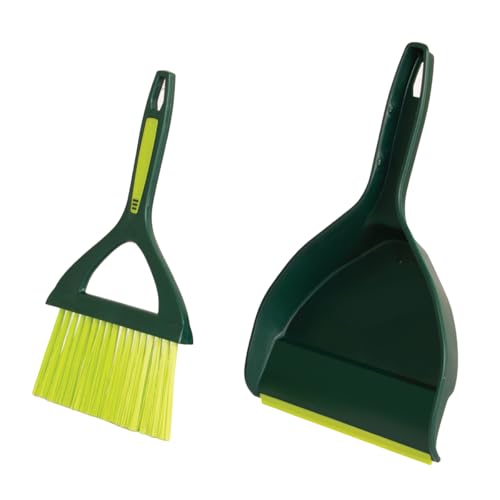 Image of Pine-Sol Mini Dustpan and Brush Set | Nesting Snap-On Design | Portable, Compact Dust Pan and Hand Broom for Cleaning, Green