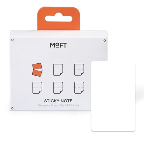 MOFT Sticky Note for The Snap Flow, Stickable and Tearable in Half for Connecting The Dots, Card-Sized with Rounded Corners, Smooth to Write on, 16 Packs