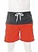 renvena Men's Fashion Color Contrast Beach Shorts Drawstring Pockets Sport Shorts Swim Trunks Orange X-Large