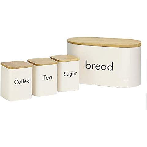 Maison & White Canister Set with Bamboo Lids Cover