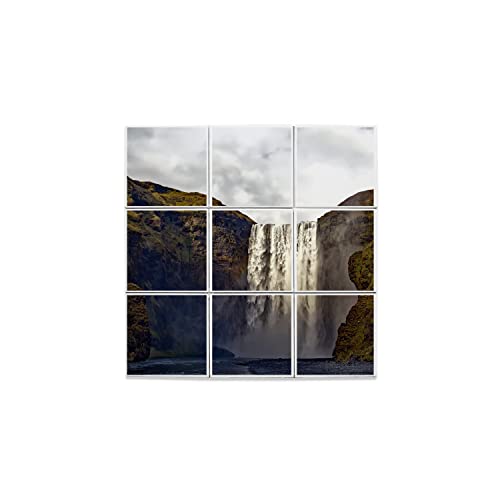 Carreaux céramique décoratif Skógafoss Islande pour fresque murale et faïence nature