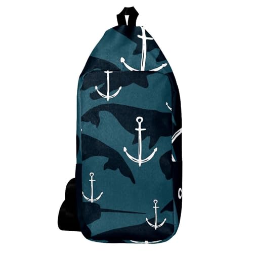 Sac à dos à bandoulière imprimé baleines multicolore compact et mixte