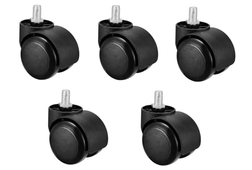 Image of K25 Heavy Duty Office Chair Nylon Twin Wheels Tyres Caster Screw Type /Load capacity-150 kg (Pack of 5 Pieces, 50 mm)