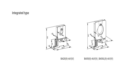 Sensor de corriente CA 0-200A BA20L-AI/I con salida 4-20mA para medición 3