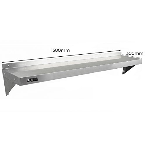KuKoo Gastronomie Edelstahl Wandregal Küchenregal Wandbord Gastroregal Regal Hängeregal Gewürzregal mit Gratis 2 x… – Bild 4