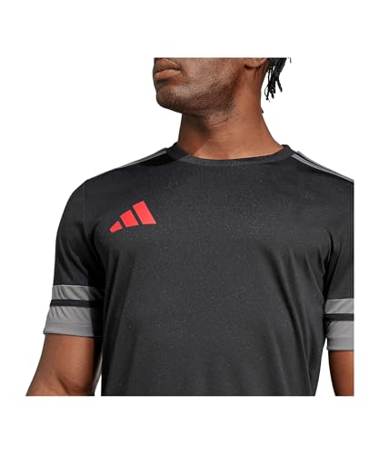 adidas Men's SQUADRA25 Jersey Short Sleeve, Black/Team Grey Four/Pure Ruby, L