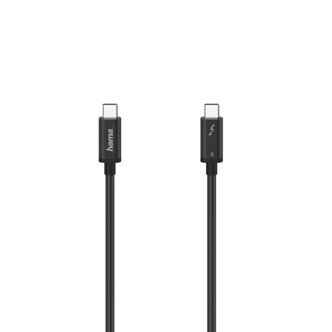 Hama USBC Thunderbolt4 Cable, 40 Gbps Transmission Speed, 5A, 100W