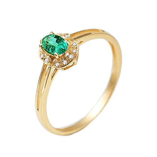 Bague émeraude 0,1 CT or 18 carats diamant, le cadeau femme inoubliable