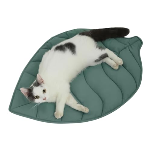ペットクーリングマット - 猫用クールマット,滑り止め洗える葉型ベッドブランケット ケージ車ビーチプールキャンプ屋内用
