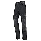 [Daytona] バイク ライディングパンツ 春夏秋 ストレッチ ジーンズ レザー補強 ヒートガードデニムパンツ DB-011 ブラック Mサイズ 63302 メンズ ヒートガード付/ブラック M