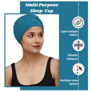 Image of The Headscarves Women Silky Soft Bamboo Viscose Sleep Cap for Hair Loss Chemo Headwear Skull Cap Free Size (Multicolor) (HS3 Multicolor)