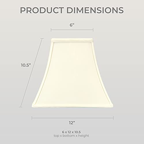 Image of Royal Designs, Inc. Regal Series Square Bell Lamp Shade, 6 x 12 x 10.5, Eggshell, Set of 2