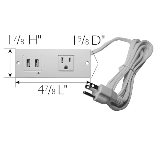 Image of Leick Home Replacement USB Assembly for End Table, White