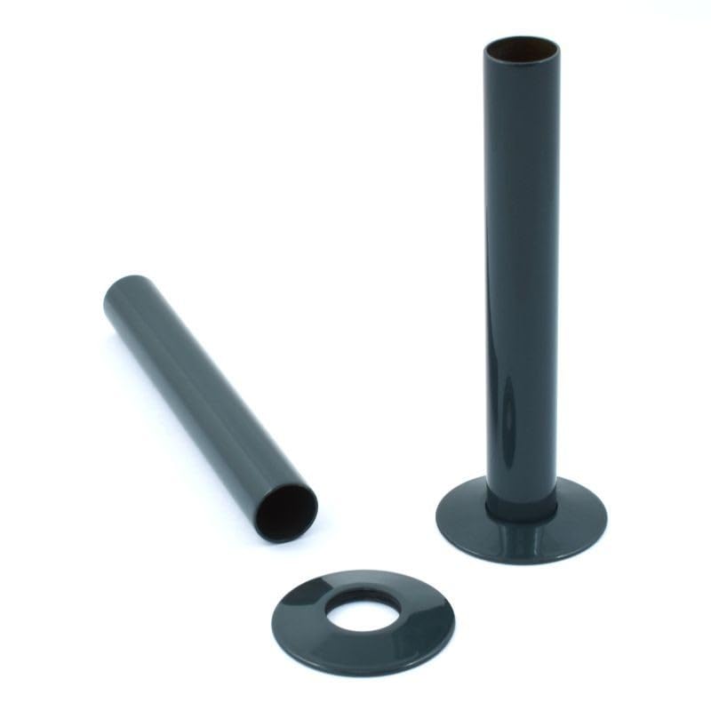 Anthracite Pipe Shrouds & Collars Pair for Radiators & Towel Rails 130mm — image 1