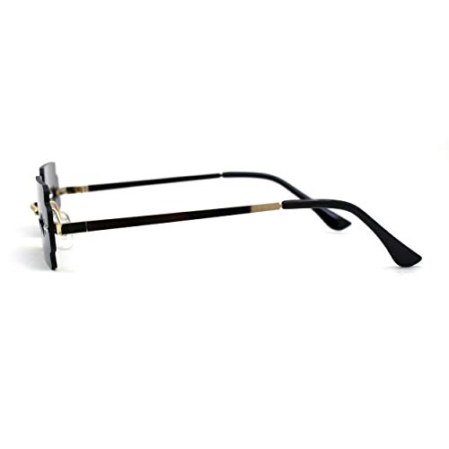 Image of SA106 Razor Blade Shape Funky Hipster Rimless Sunglasses