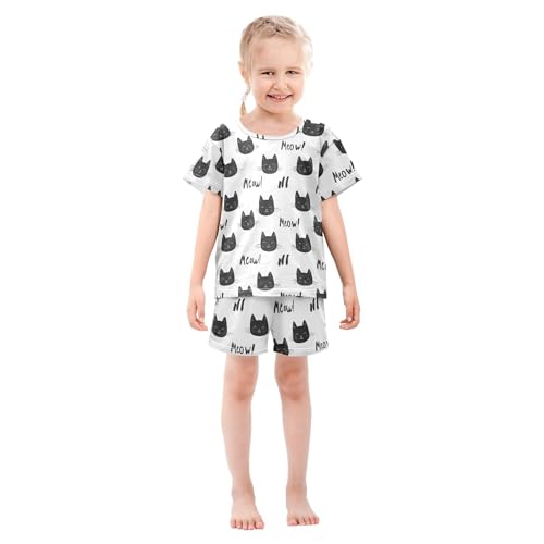 Cat Cute Animal Pajama Set Pajamas Sleepwear Nightwear Loungewear Clothes Set B0403517